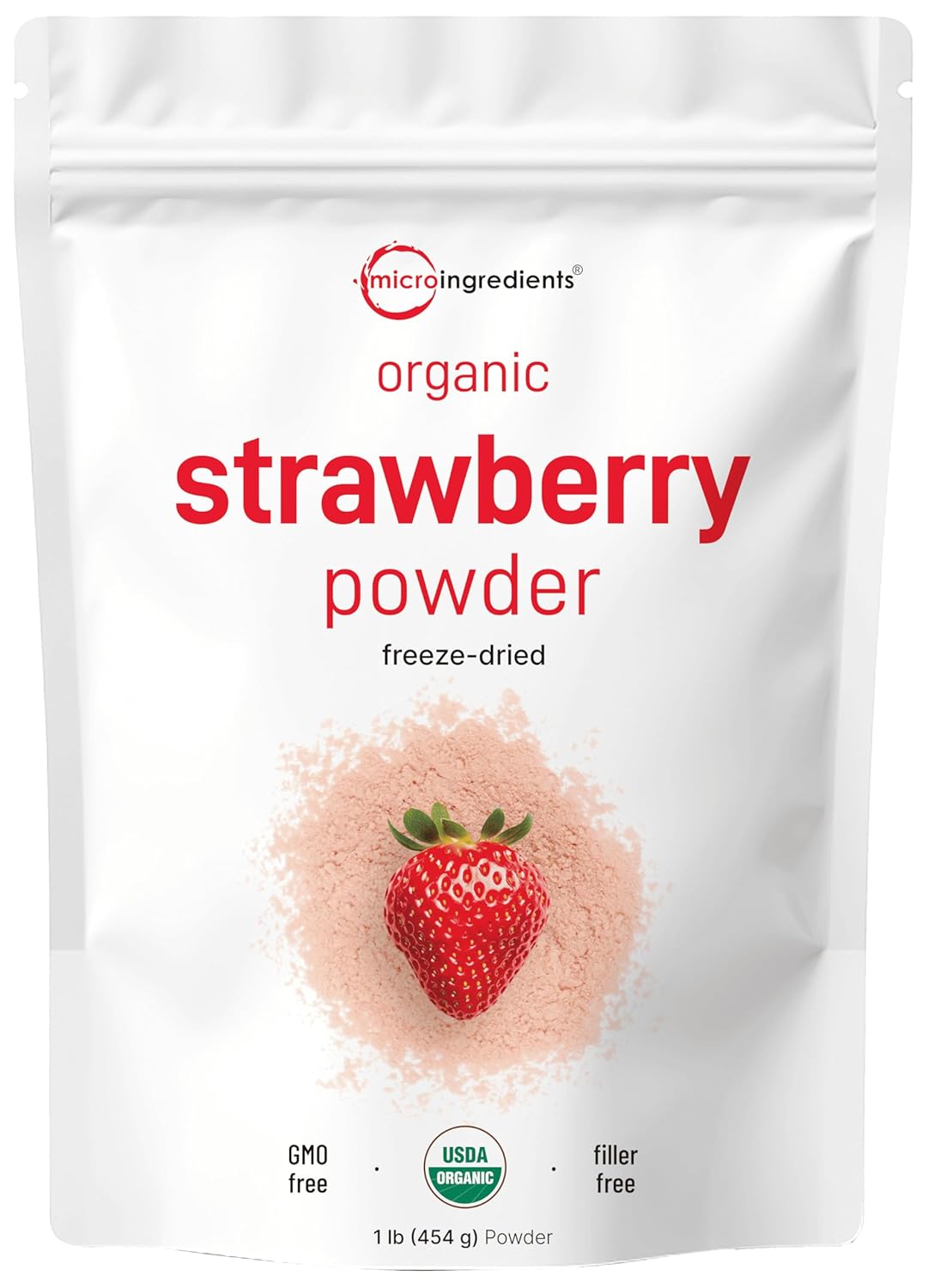 Organi Strawberr Powder L 100 Natura Frui Powde Freeze-Drie Strawberrie Sourc N Suga Additive Grea Flavo fo Drinks Smoothie Beverage Non-GM Vega Friendly