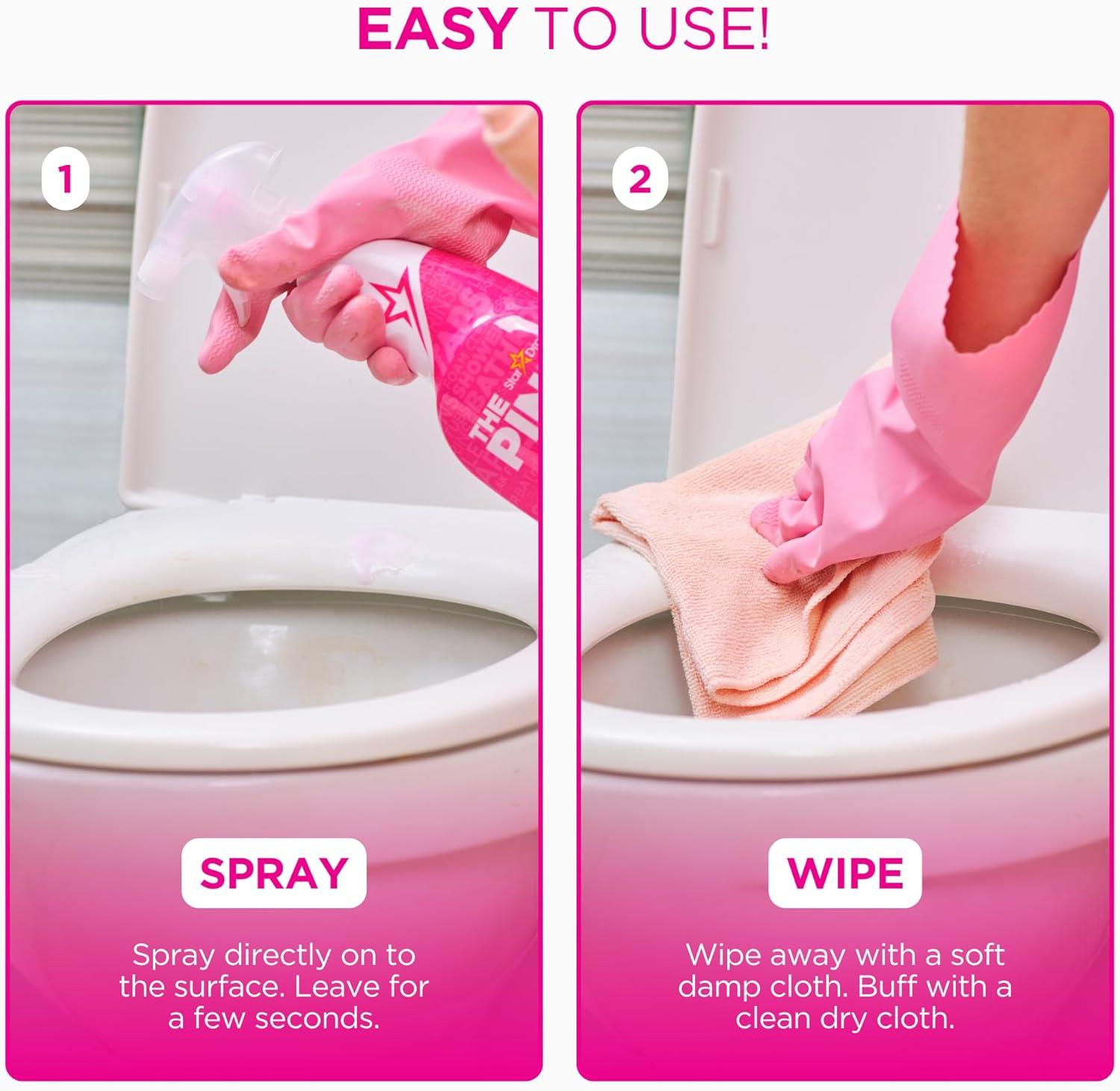 Stardrops - The Pink Stuff Miracle Bathroom Foam Cleaner, 30 fl oz ¨C Now 20% More! Powerful Foaming Action for Showers, Sinks, Tubs Tiles ¨C Removes Soap Scum, Limescale Grime with Ease