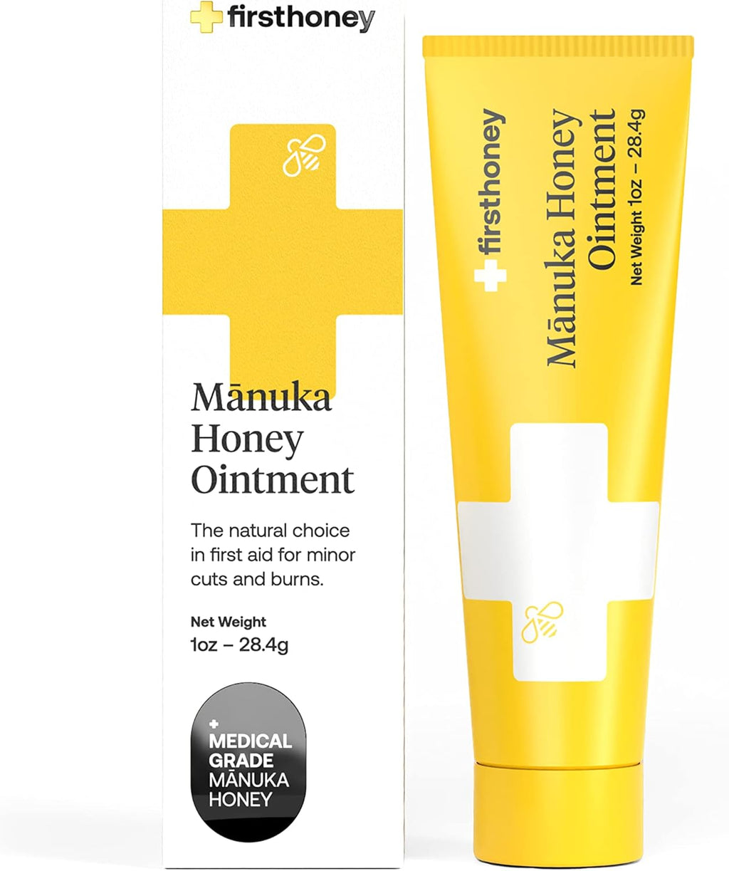 First Honey Wound Healing Ointment [ 1oz - 28.4g ] | 100% Active Leptospermum | Fast Relief Skin Repair | Manuka Honey from New Zealand | Antibiotic Free Burn Care, Scar Gel, Dressing Aid