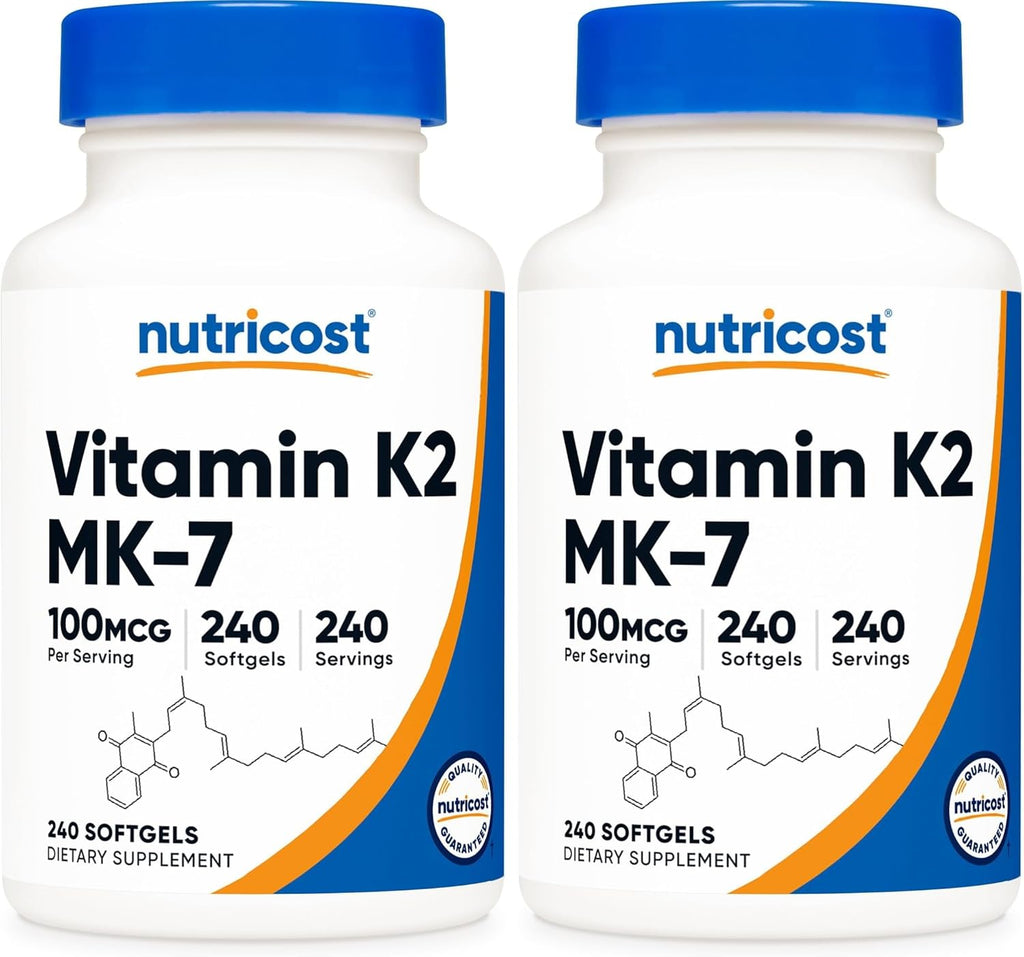 Nutricost Vitamin K2 MK-7 100 mcg, 240 Softgels - Gluten Free and Non-GMO MK7