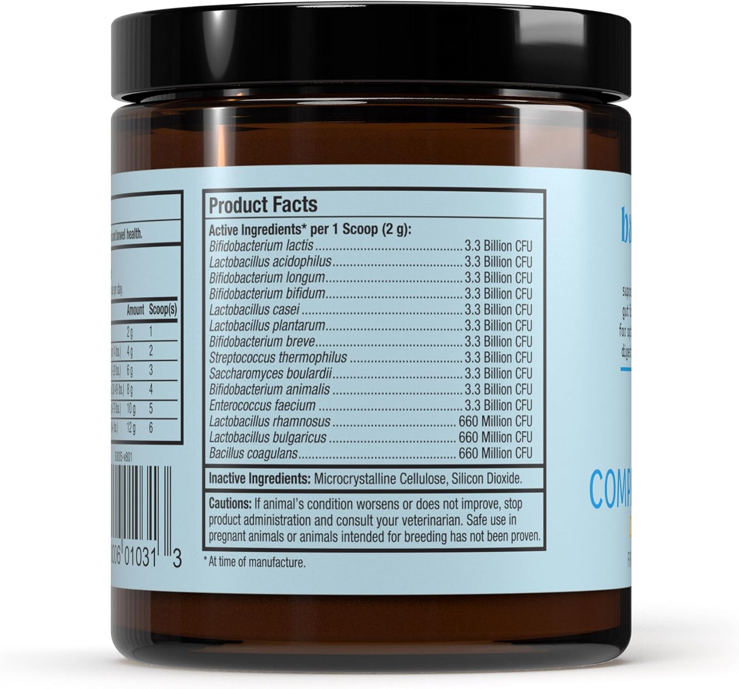 Bar Whisker Complet Probiotics fo Dog an Cats 3.1 o (9 g) Support Immun Function Digestiv Support Veterinaria Formulated No GMO Dr Mercola