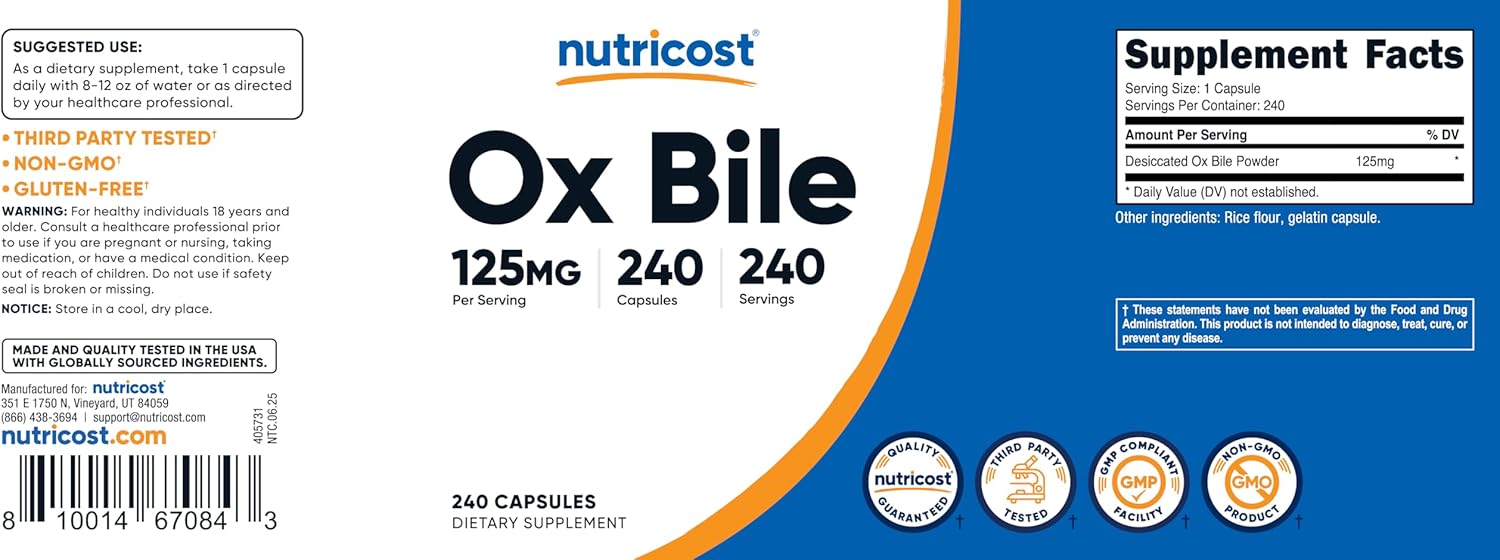 Nutricos O Bil Capsule 125mg 24 Capsule Non-GMO