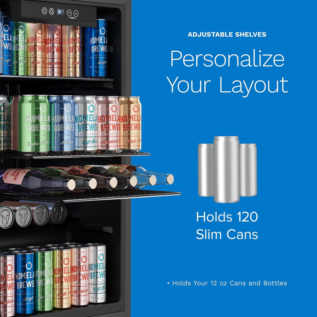 hOmeLab Beverag Refrigerato an Coole 12 Ca Min Fridg wit Glas Doo fo Sod Bee o Win Smal Drin Dispense Machin fo Offic o Ba wit Adjustabl Removabl Shelves