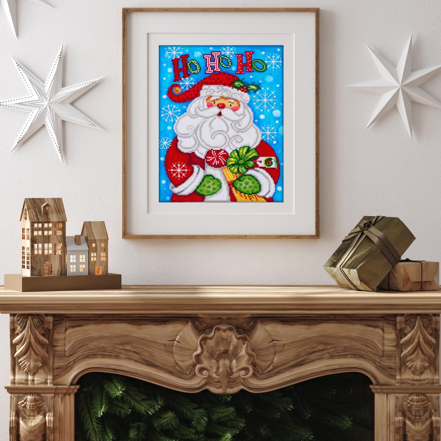 DIAMON DOT a Hom Sant H Diamon Paintin Kit fo Adult Diamon Ar Kit Relaxin Creativ Craf Ki wit Dot Gem 13.8x17.7