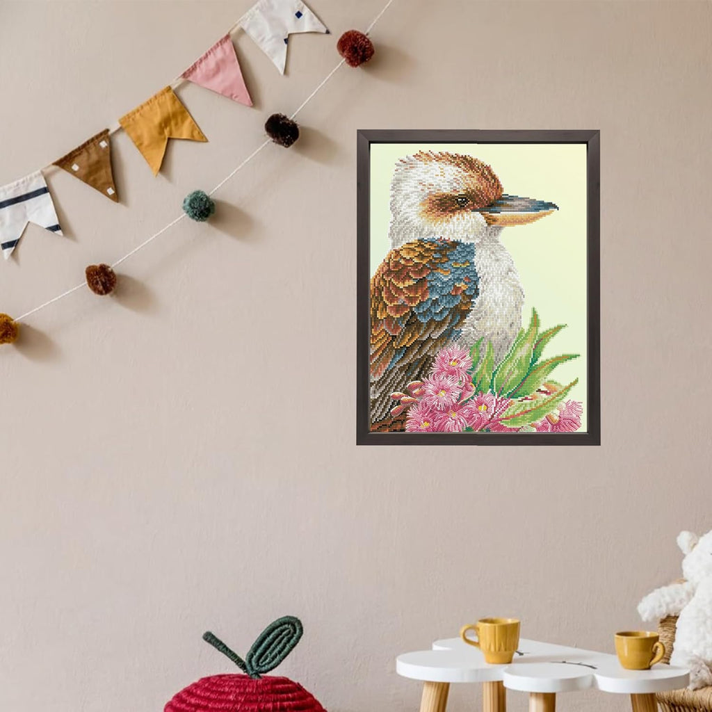 DIAMON DOT Kookaburr Gu Blosso Bir Diamon Paintin Kit fo Adult Diamon Ar Kit Relaxin Creativ Craf Ki wit Dot Gem 16.1inchx20.1inch