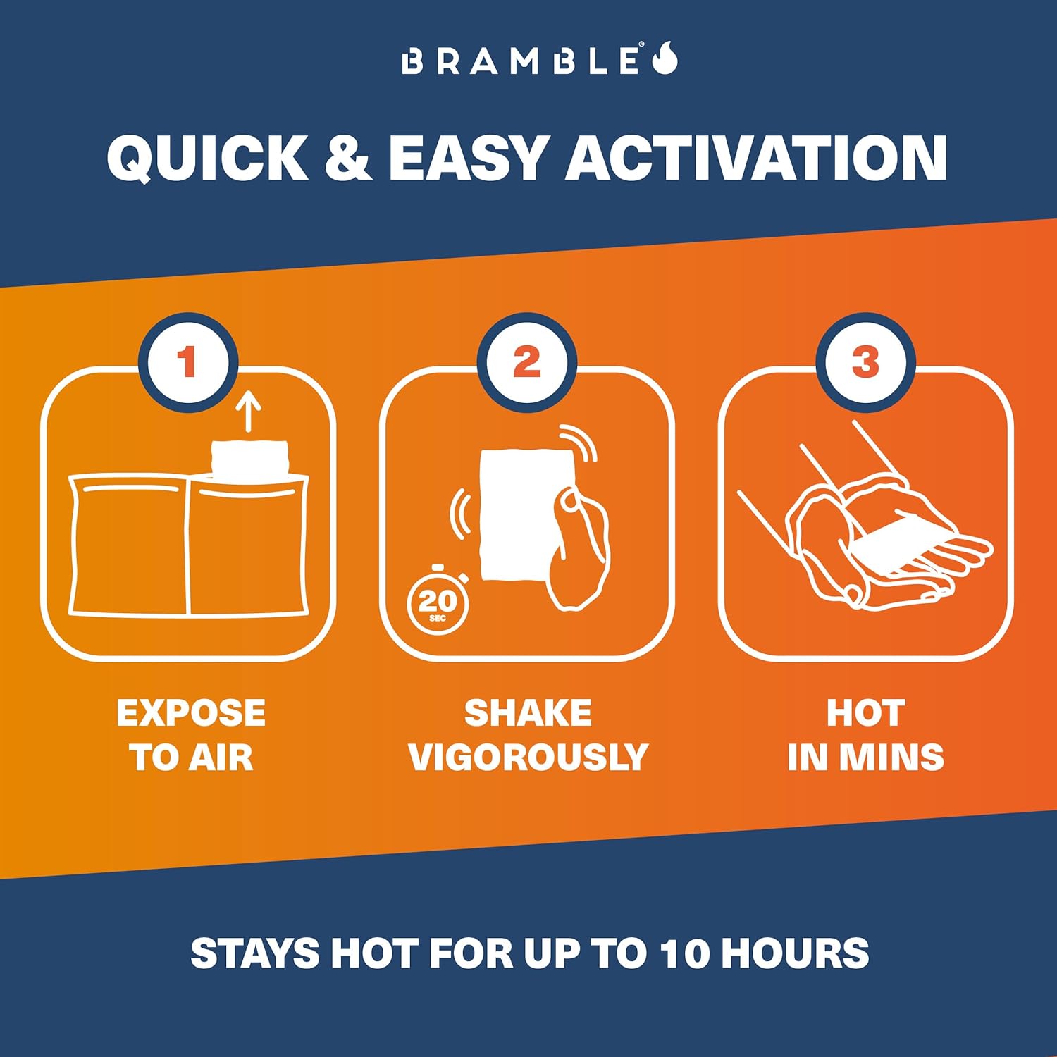 Brambl Han Warmer Disposabl Air-Activate Pocke Warmer fo Hiking Skiing Camping an Outdoo Activitie Provide U t 1 Hour o Heat