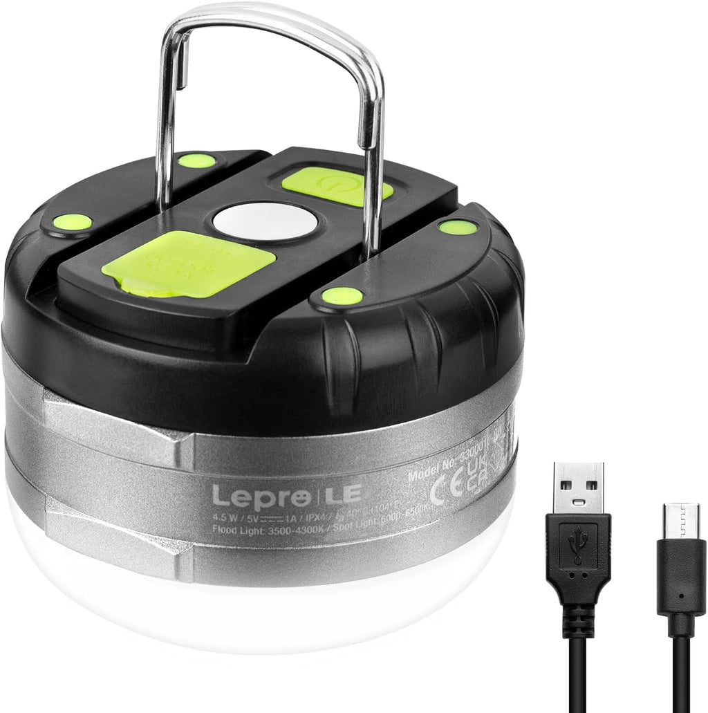L LE Campin Lanter Rechargeable 310LM Ligh Modes Powe Bank Waterproof Min Flashligh wit Magneti Bas fo Hurrican Emergency Outdoor Hiking Hom an Car
