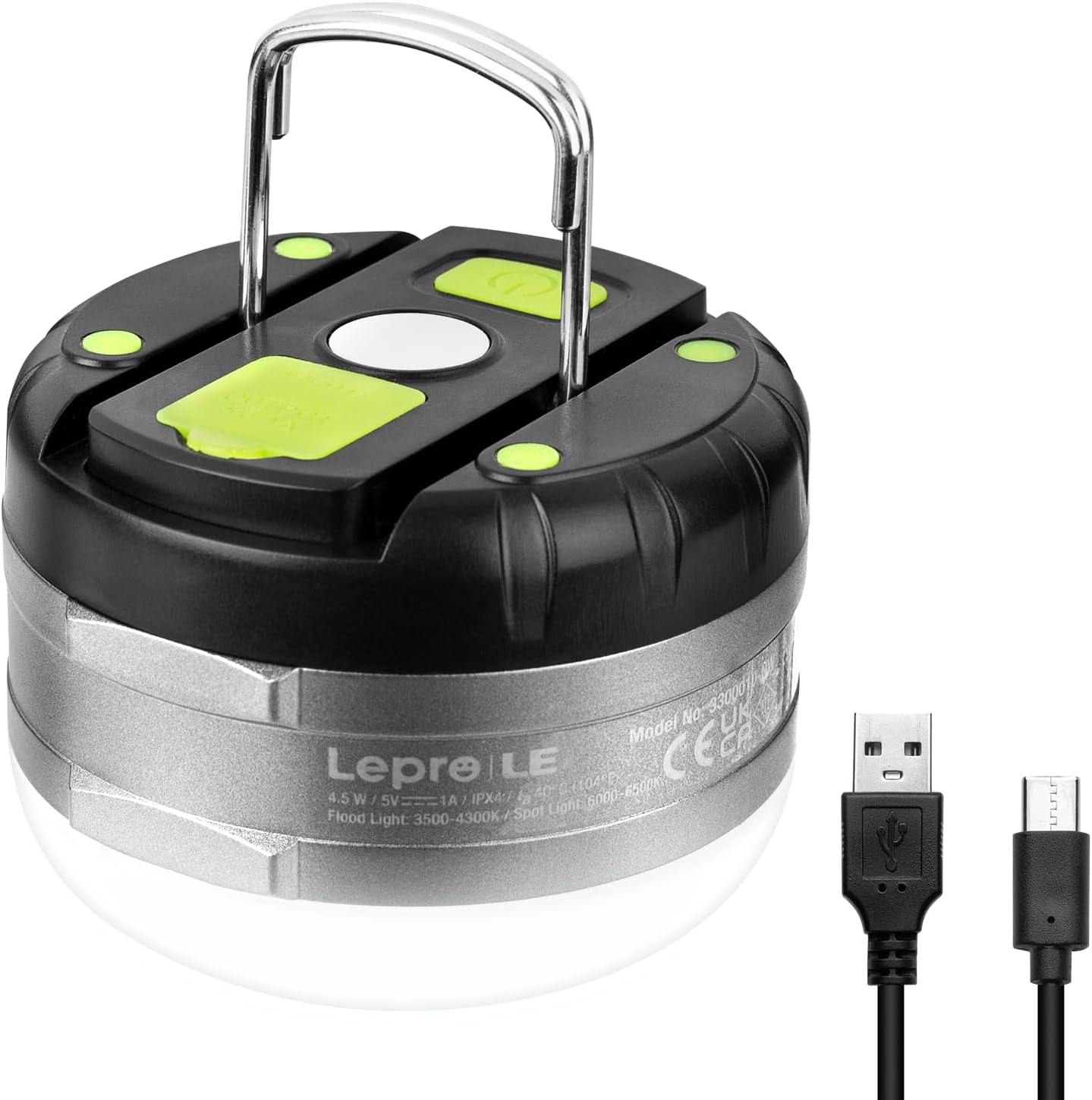 L LE Campin Lanter Rechargeable 310LM Ligh Modes Powe Bank Waterproof Min Flashligh wit Magneti Bas fo Hurrican Emergency Outdoor Hiking Hom an Car