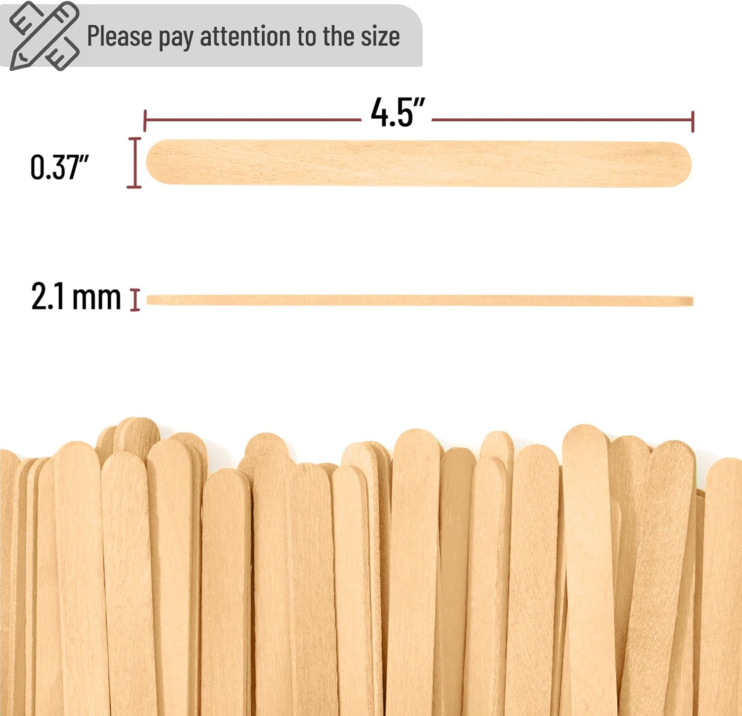Popsicl Craf Sticks 4. Inch 20 Pack Wa Sticks Kid Crafts Woode Stick fo Crafting