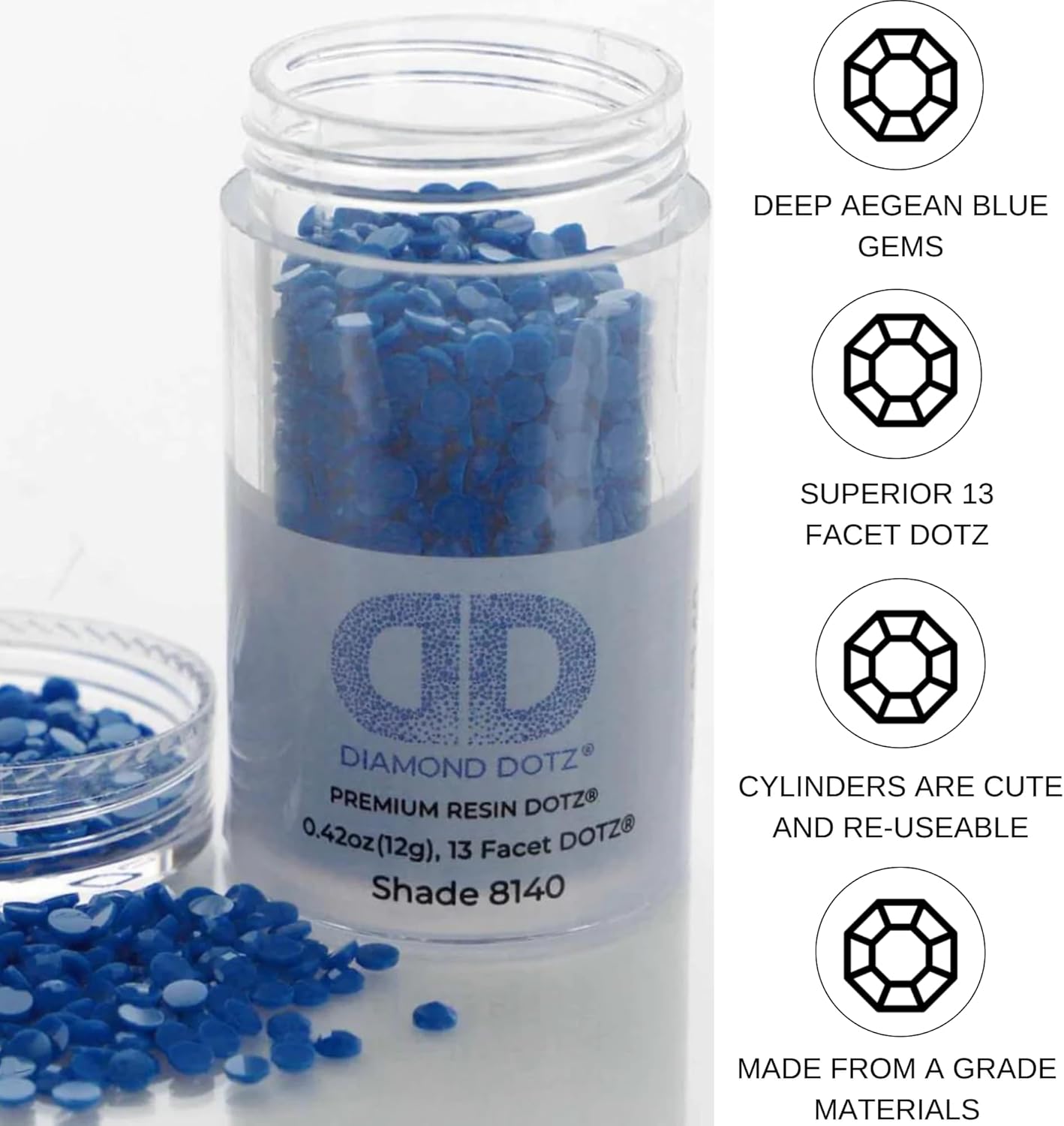 Diamon Dot 2.8M 12 Cylinde Dee Aegea Blu Freestyl Diamon Paintin Beads Diamon Ar Beads Replacemen Drills Loos Gem fo DI Craft an Ar Projects
