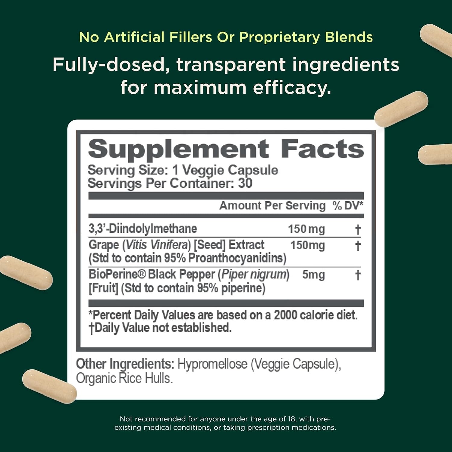 Geniu Estroge Balance Di Supplemen Blocke fo Me Wome Hormones Hormona Acn Menopaus Aromatas Inhibito wit Grap See Extrac BioPerin 3 Capsules