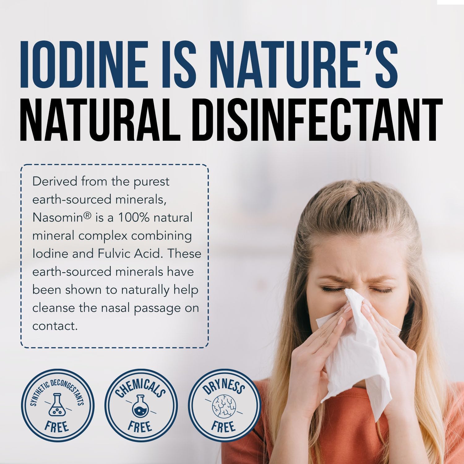 Nasomin Iodin Nasa Spra Cleanse Refreshe You Nasa Passage Iodin Fulvi Aci Blen 150 Use Pe Bottl 100 Natura Minera Formul ( oz Bottl Nasa Sprayer)