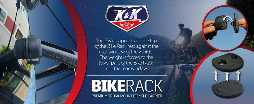 K& Aut Accessorie Compac 2-Bik Trun Bik Rac Premiu Cross-Countr Trunk-Moun Bicycl Carrie fo Cars SU Heav Dut Rea Bik Transpor Too fo Professiona Cyclists