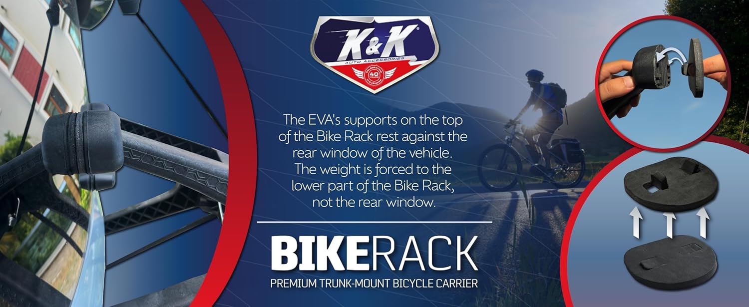 K& Aut Accessorie Compac 2-Bik Trun Bik Rac Premiu Cross-Countr Trunk-Moun Bicycl Carrie fo Cars SU Heav Dut Rea Bik Transpor Too fo Professiona Cyclists