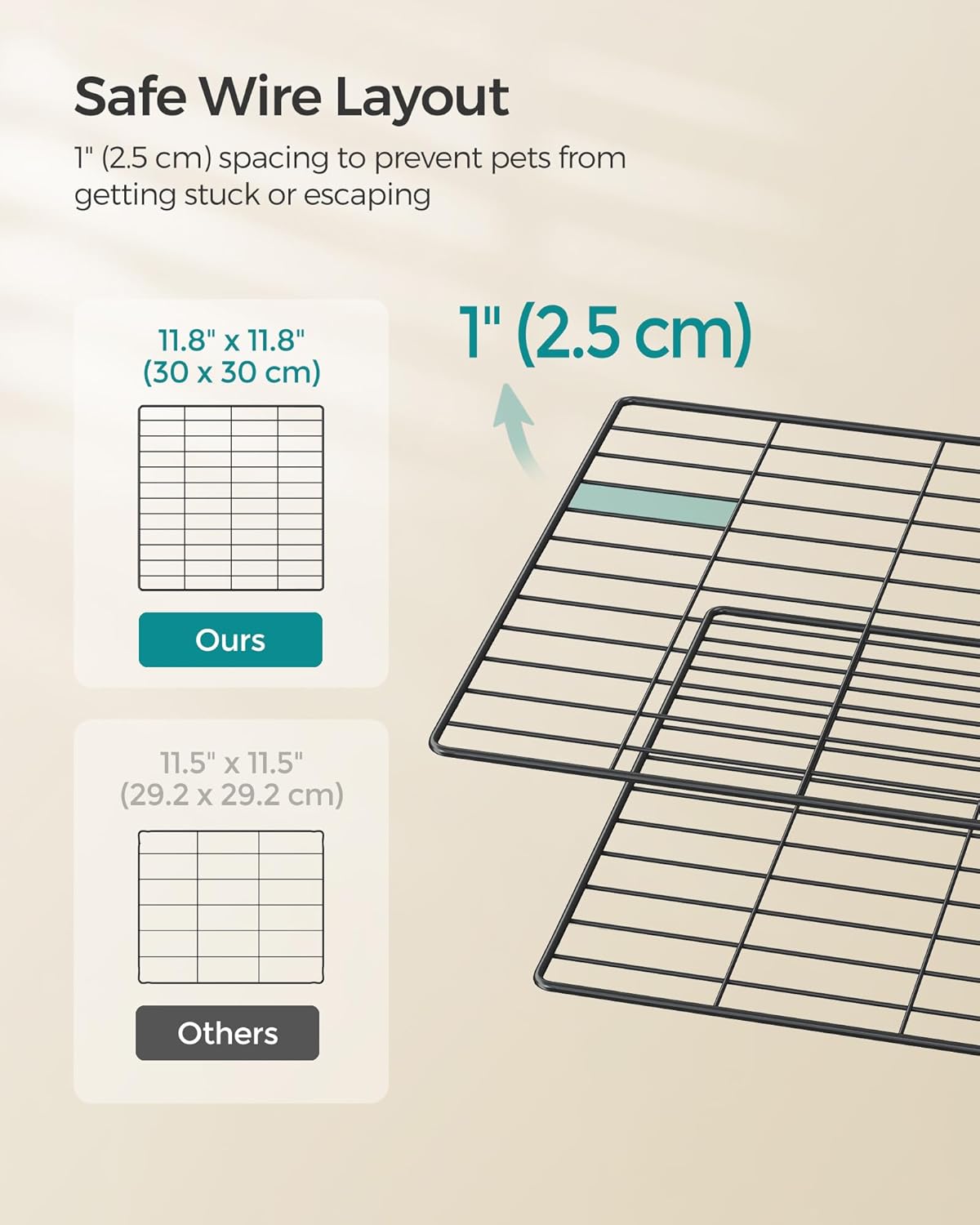 SONGMICS 36 Panels Pet Playpen, Small Animal Playpen, Rabbit Guinea Pig Cage, Zip Ties Included, Metal Wire Apartment-Style Two-Story Pet Premium Villa for Bunnies Puppies,Indoor Use, Black ULPI002B01