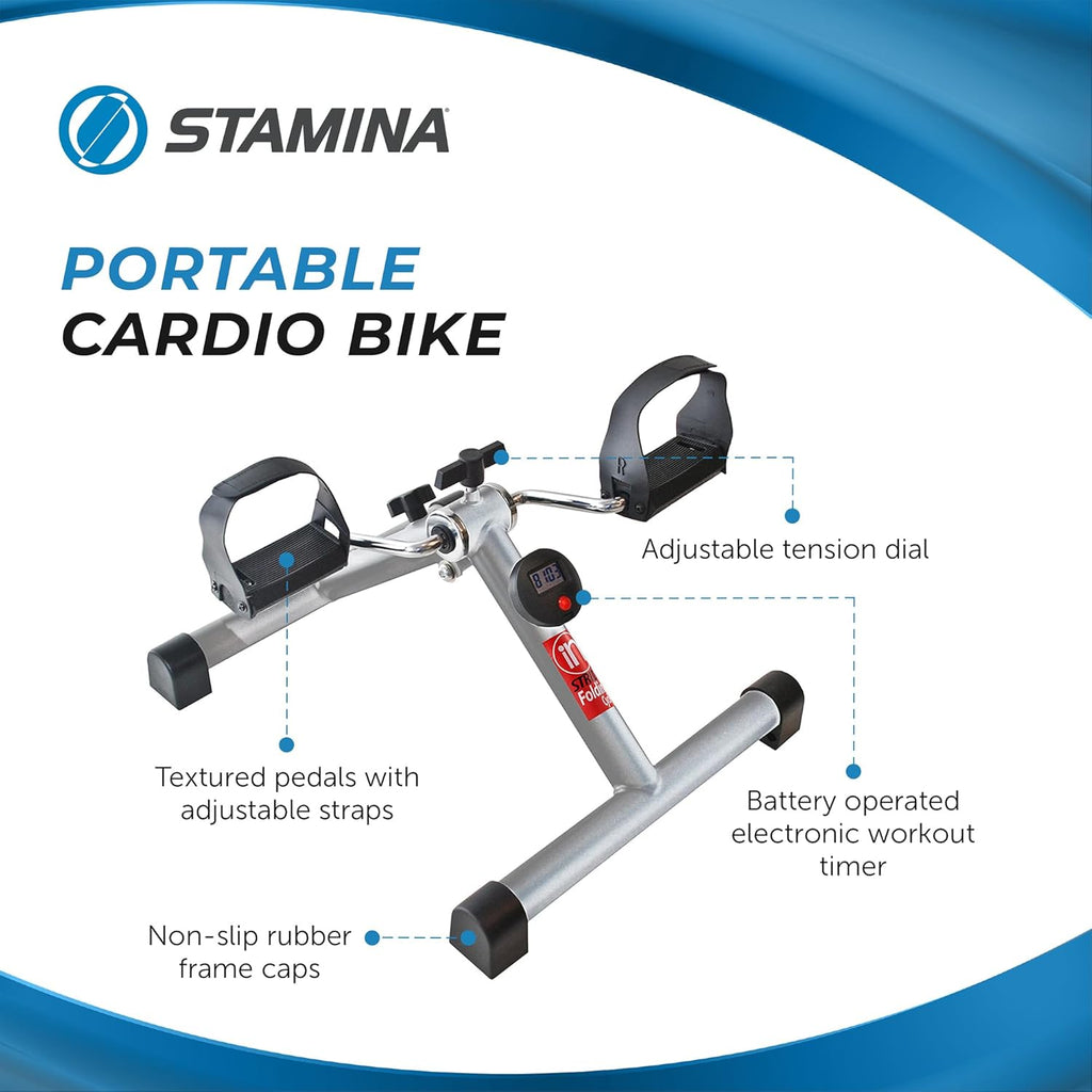 Stamin InStrid Cycl X Foldin Cycl Peda Exercise Fitnes Bik wit Smar Workou Ap fo Seate Exercis Foldabl Exercis Bik fo Hom Workout