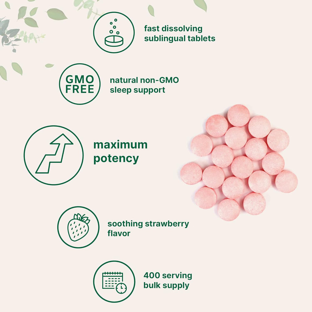 Micr Ingredient Melatoni 20mg 40 Tablet Natura Strawberr Flavo Fas Dissolv N Dru Vegetaria Friendl Non-GMO N Gluten Suga Free