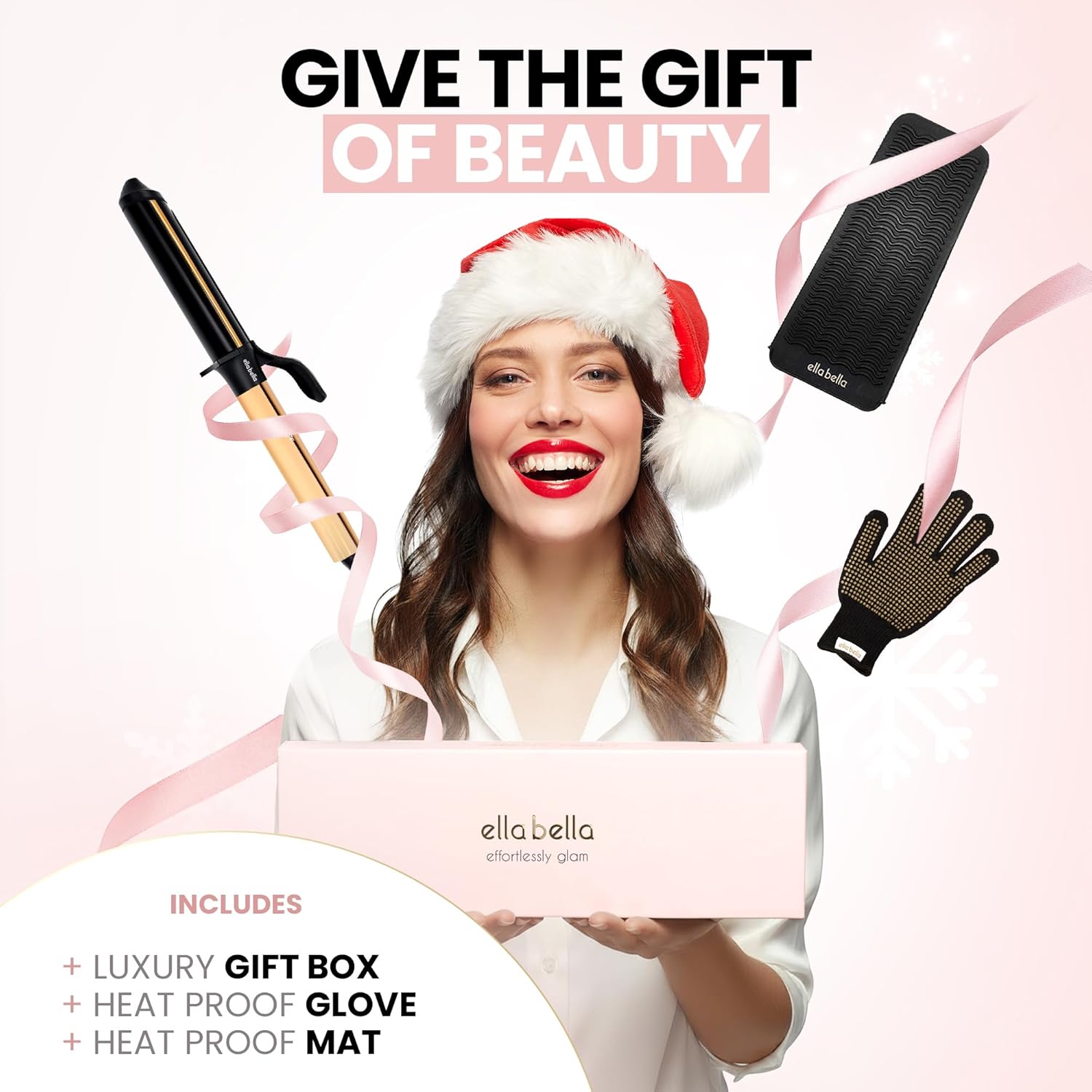 ELLA BELLA Curling Iron 1.5" • Professional Hair Curler • 1.5 inch Curling Iron • Ceramic Curling Irons • Transform Your Look in Seconds • Suitable for All Hair Types • Say Goodbye to Heat Damage