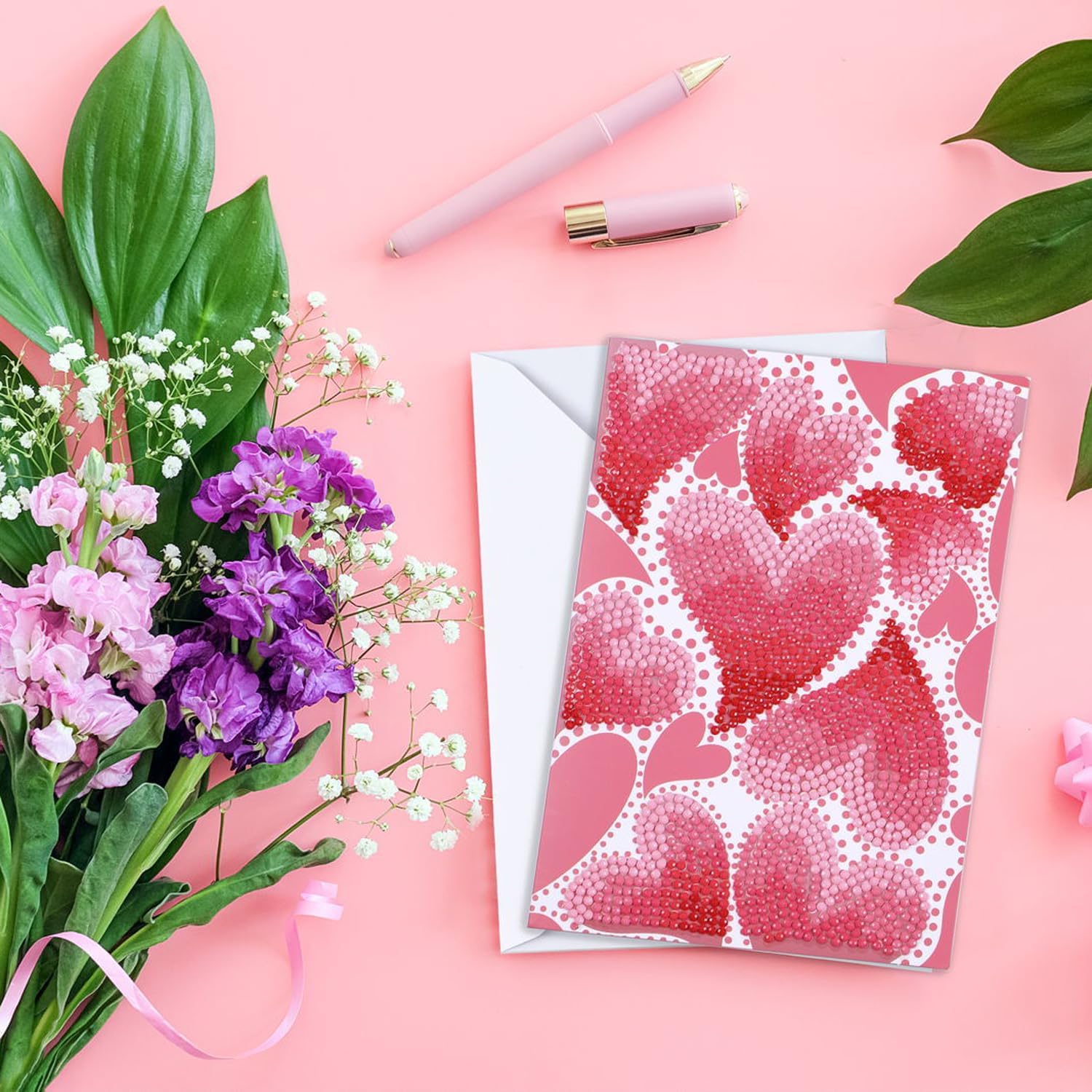 DIAMON DOT Heart Swir Diamon Ar Cards Handmad Diamon Paintin Card Kit Handmad Greetin Card Kit fo Valentine Note an Specia Occasions