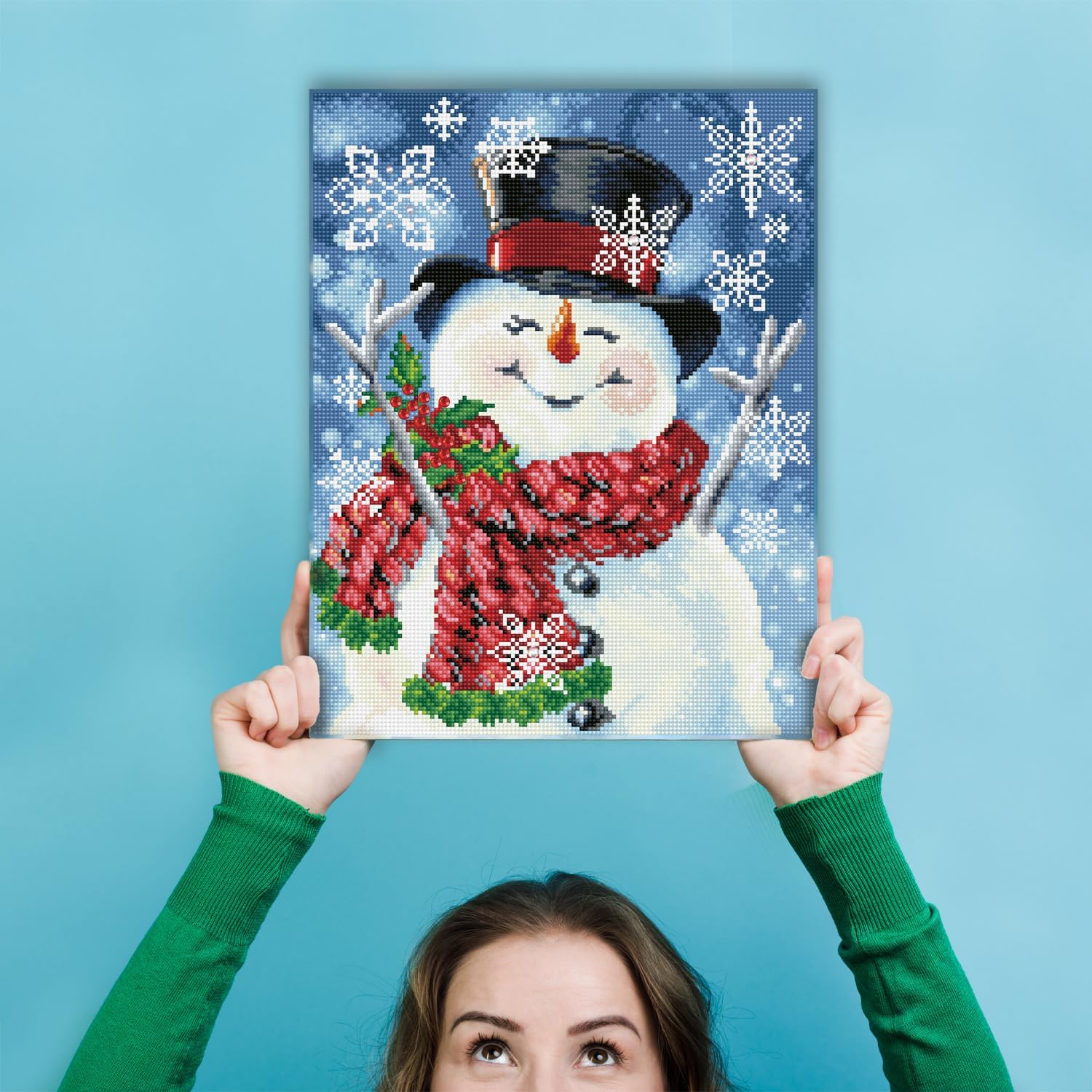 DIAMON DOT Joyfu Joll Snowma Diamon Paintin Kit fo Adult Diamon Ar Kit Relaxin Creativ Craf Ki wit Dot Gem 18x14