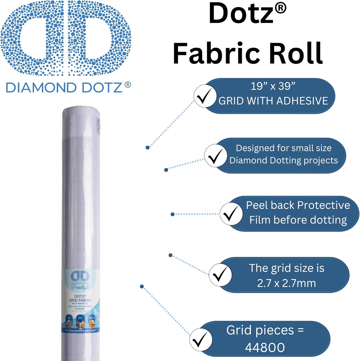 Diamon Dot Fabri Rol Gri wit Adhesiv 12x3 Diamon Paintin Canvas Ar Paper Craf Supplie fo Diamon Ar Project an DI Crafts