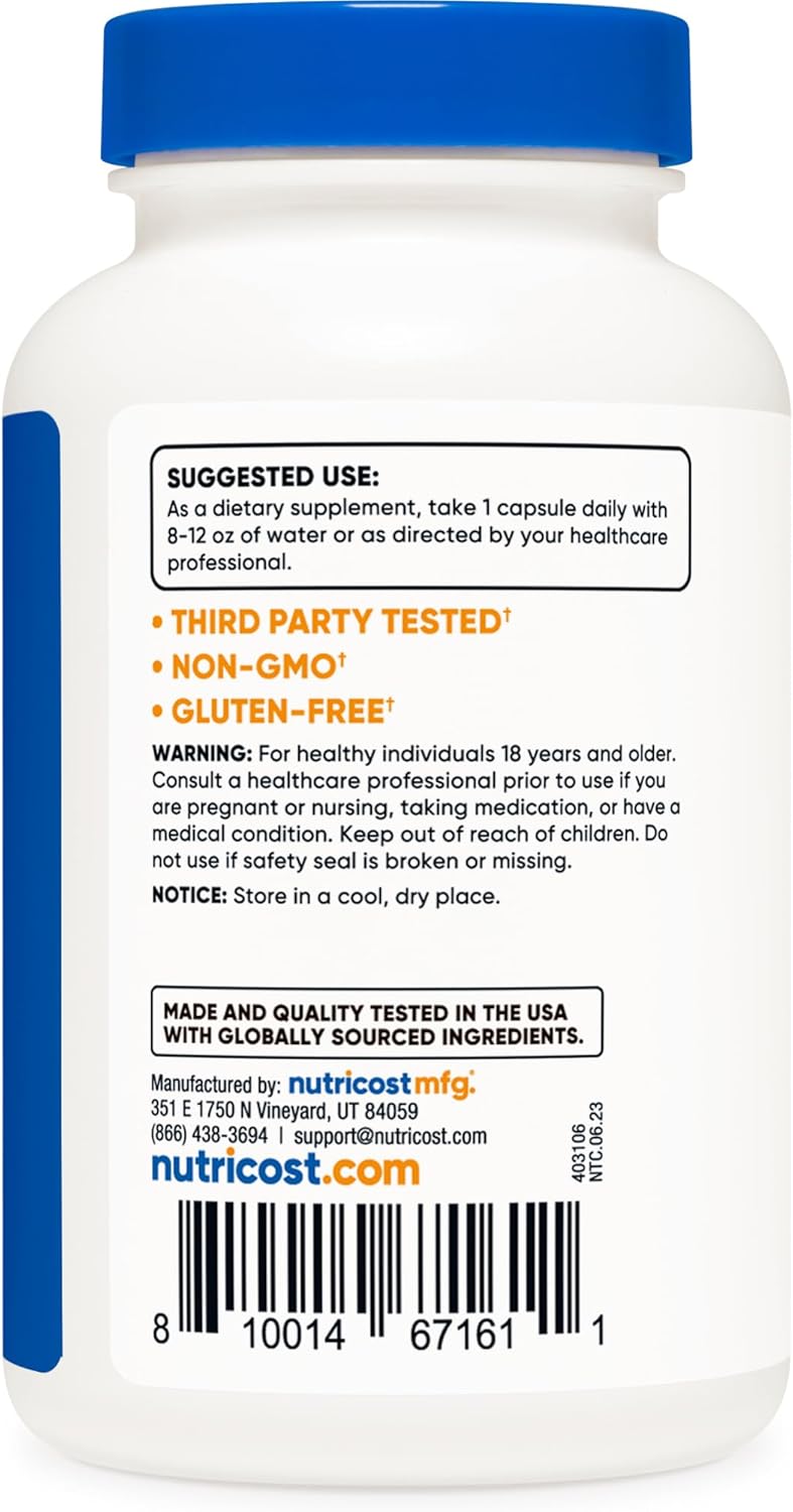 Nutricost Zinc Gluconate 120 Vegetarian Capsules (50mg) - Gluten Free and Non-GMO