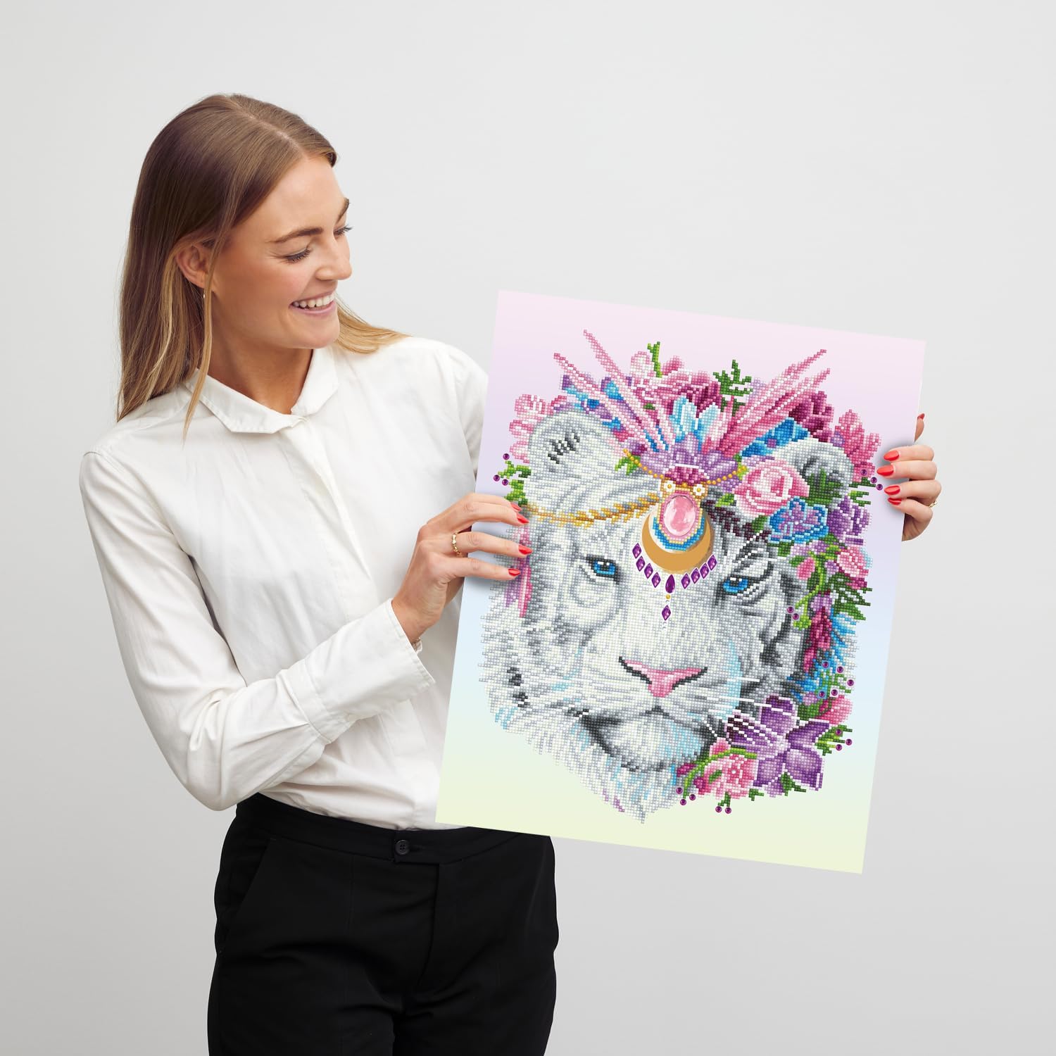 DIAMON DOT Bohemia Tige Diamon Paintin Kit fo Adult Diamon Ar Kit Relaxin Creativ Craf Ki wit Dot Gem 20.1x16.1