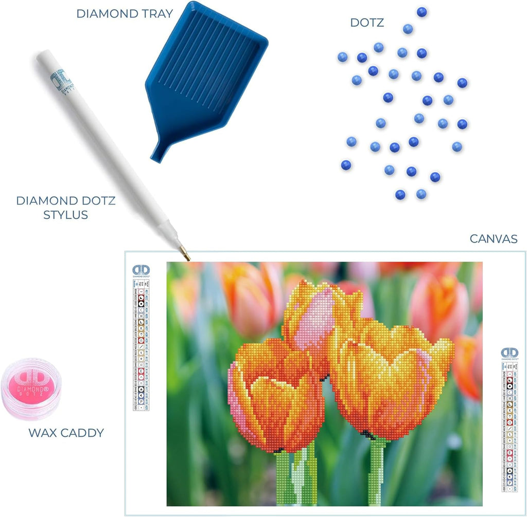 DIAMON DOT Lov Tulip Diamon Paintin Kit fo Adult Diamon Ar Kit Relaxin Creativ Craf Ki wit Dot Gem 10.6x13.8