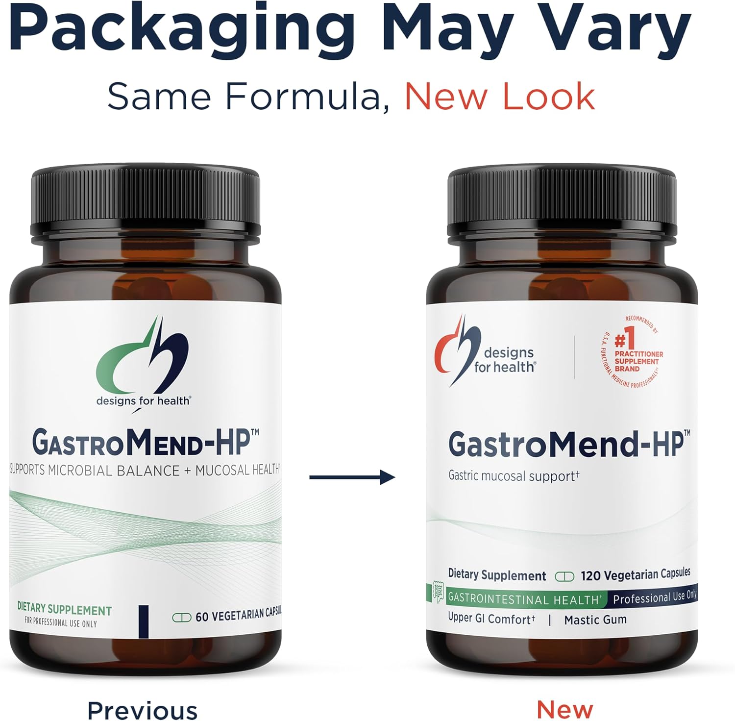 Designs for Health GastroMend HP - Gut Health Supplements - Gut Mucosa Support with Mastic Gum + DGL Licorice + 'Vitamin U' - May Help Occasional Bloating or Upset Stomach - Vegan (120 Capsules)