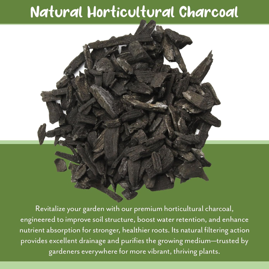 Soil Sunrise Horticultural Charcoal for Indoor Plants (2 Quarts) Hardwood Soil Additive for Orchids, Terrariums, and Gardening