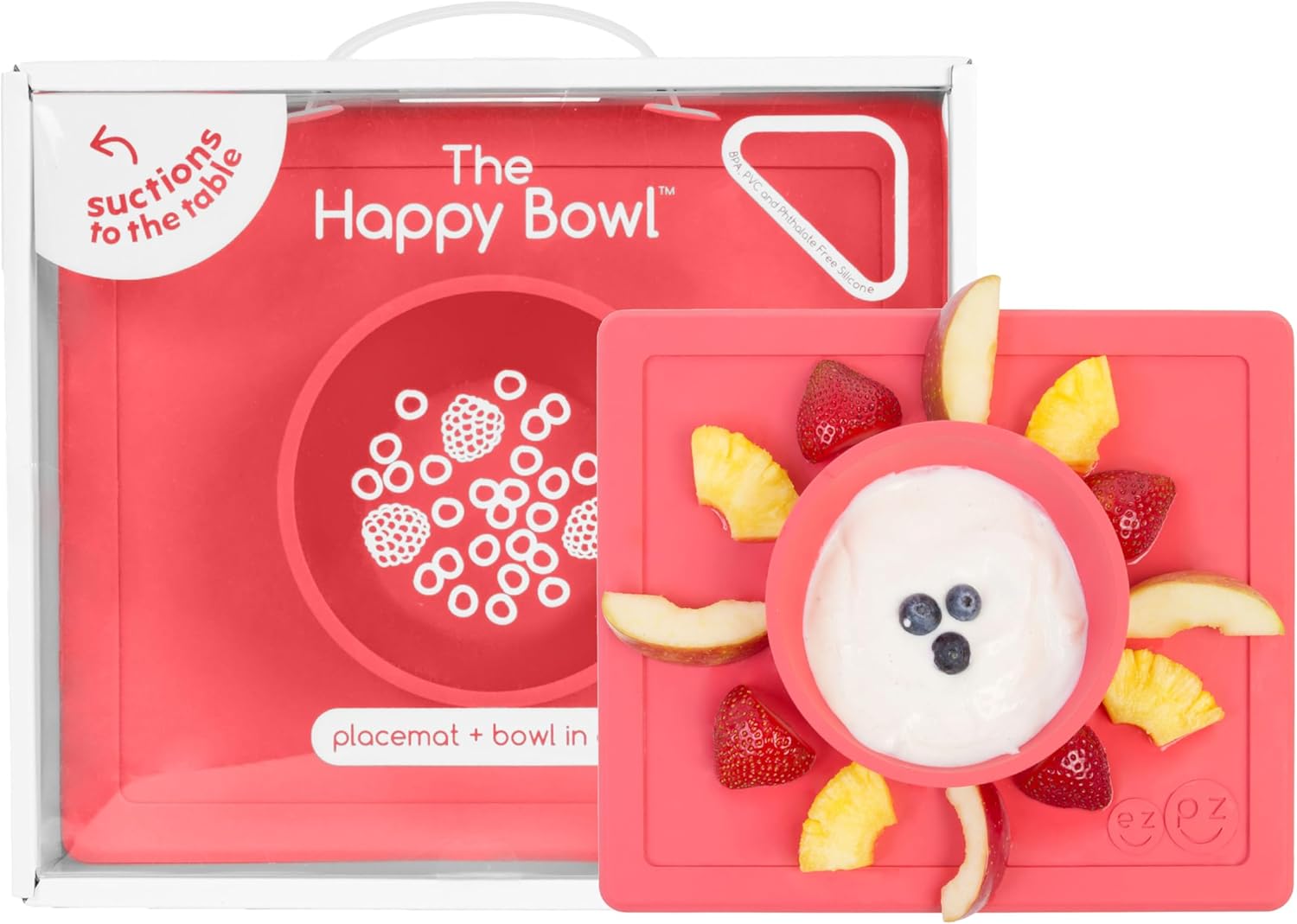 ezp Happ Bow 2 Month (Coral 100 Silicon Suctio Bow wit Built-i Placema Dishwashe Safe