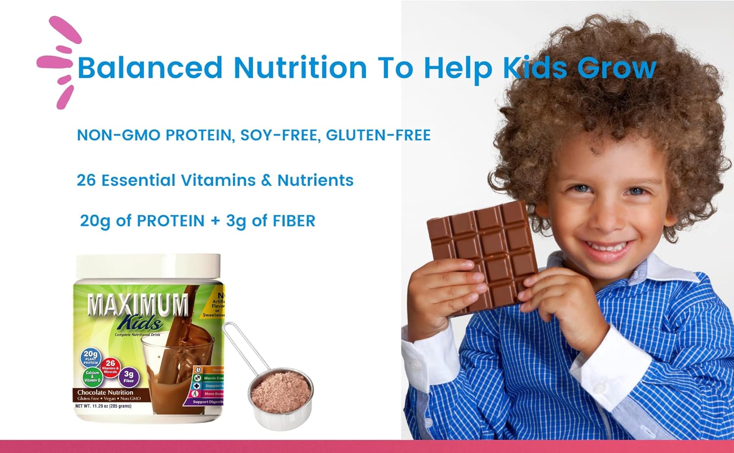 Maximu Kid Complet Organi Powde Mix Grea Tasting Eas t use Complet Nutritiona Drin wit 2 Vitamin an Minerals 20 o Plan Protein 3 o Fiber Ki Tested Parent Approved.