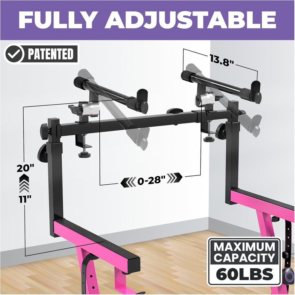 Liqui Stand Dua Pian Keyboar Stan wit 2n Tie  Styl Adjustabl an Portabl Tie Heav Dut Musi Stan fo Synth an Electri Digita Keyboard Fit 5 6 8 Ke Pianos