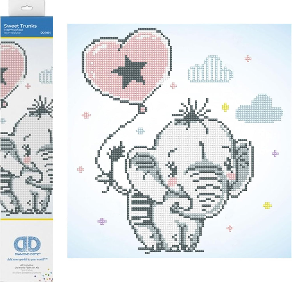 DIAMON DOT Swee Trunk Elephan Diamon Paintin Kit fo Adult Diamon Ar Kit Relaxin Creativ Craf Ki wit Dot Gem 11.8inchx11.8inch