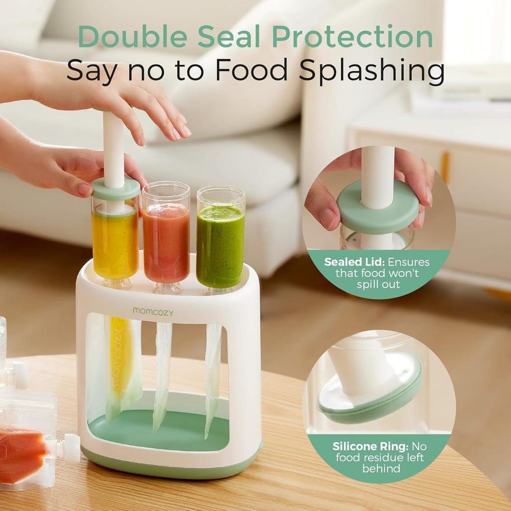 Squeez Station,Bab Foo Maker&Pouc Fille fo Homemad Bab Puree BPA-Free Dishwashe Safe wit Reusabl Bab Foo Pouche fo Babie Toddlers