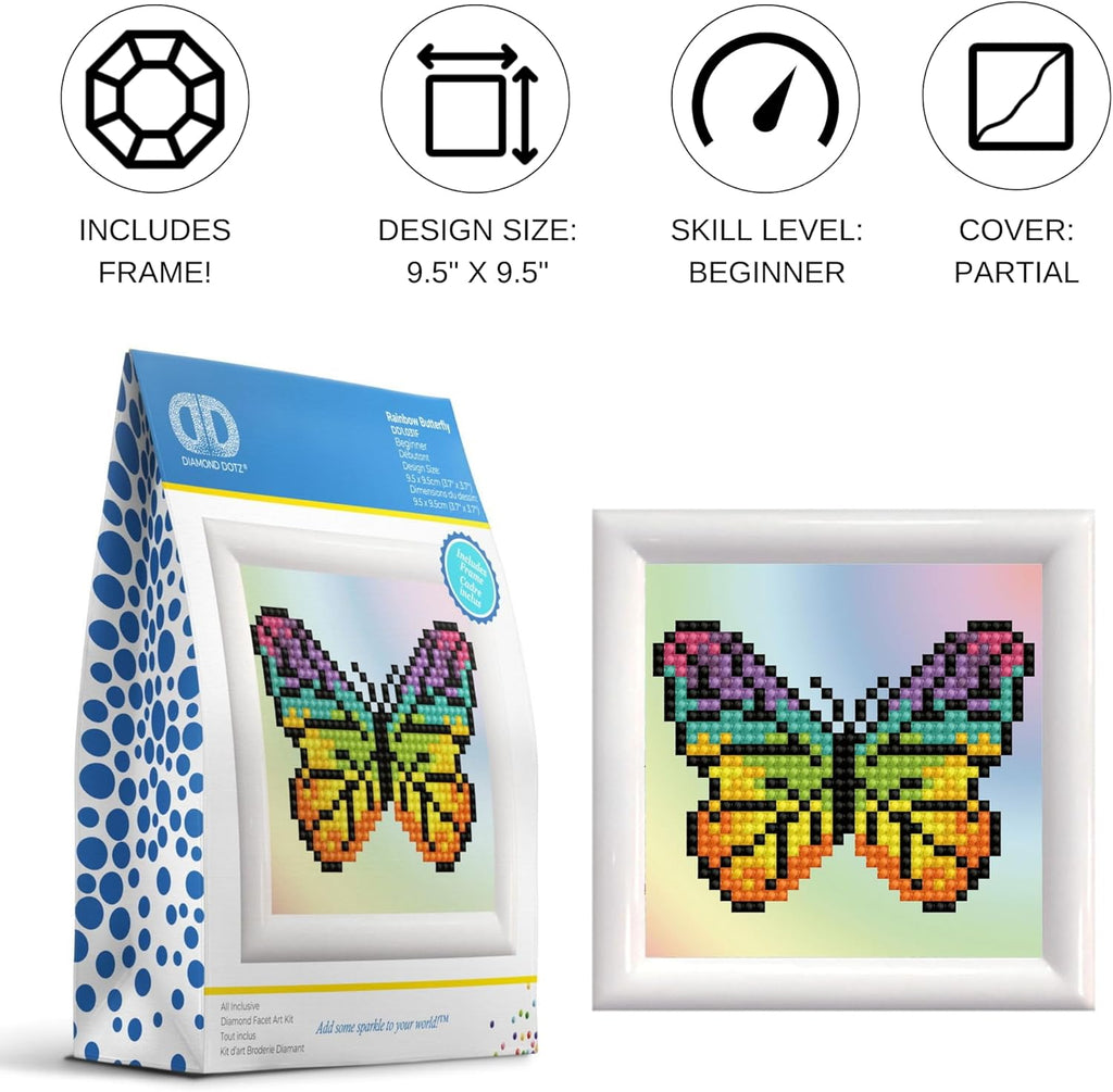 DIAMON DOT Rainbo Butterfl Natur Diamon Paintin Kit fo Adult Diamon Ar Kit Relaxin Creativ Craf Ki wit Dot Gem 4inchx4inch