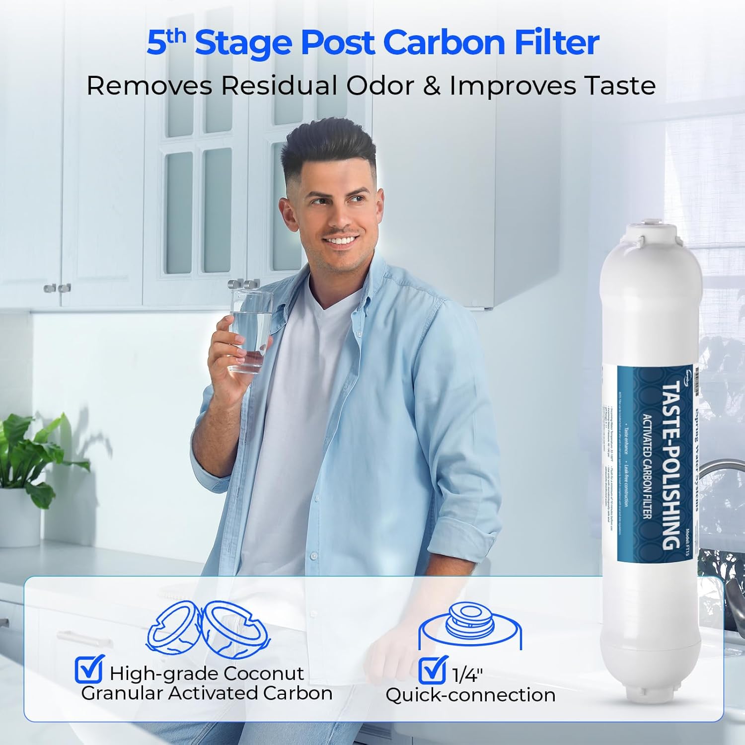iSpring F7-GAC NSF Certified 1-Year Replacement Filter Cartridge Pack, 7-Count for Standard 5-Stage Reverse Osmosis (RO) Systems