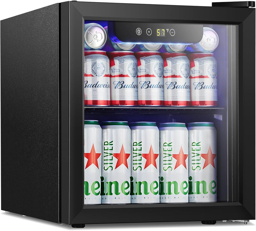 Antarctic Star Mini Fridge Cooler - 12 Bottle 48 Can Beverage Refrigerator Glass Door for Drinks or Beer Wine ¨CSmall Drink Dispenser for Home, Office or Bar, Electronic Temperature Control£¬1.3cu.ft.
