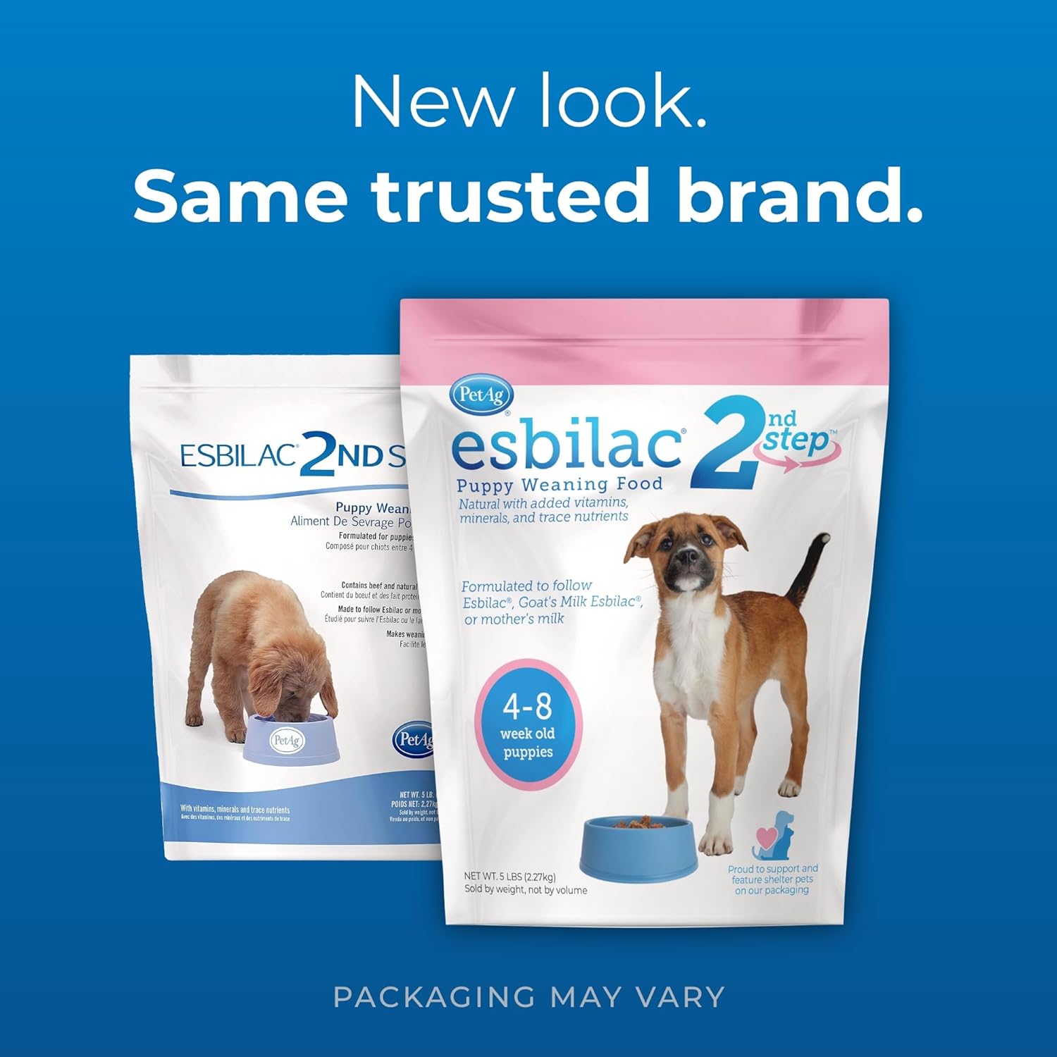 Pet-Ag Esbilac 2nd Step Puppy Weaning Food - 5 lb - Powdered Puppy Weaning Formula with DHA, Natural Milk Protein, Vitamins Minerals for Puppies 4-8 Weeks Old - Easy to Digest