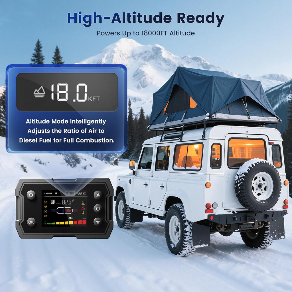HCALOR 12 Portabl Diese Heater,Toolbo Diese Ai Heate 8K 6 All-in-On Parkin Heate wit AP Contro Wor a Altitud Ma 2000 f fo Ca Truck R an camper