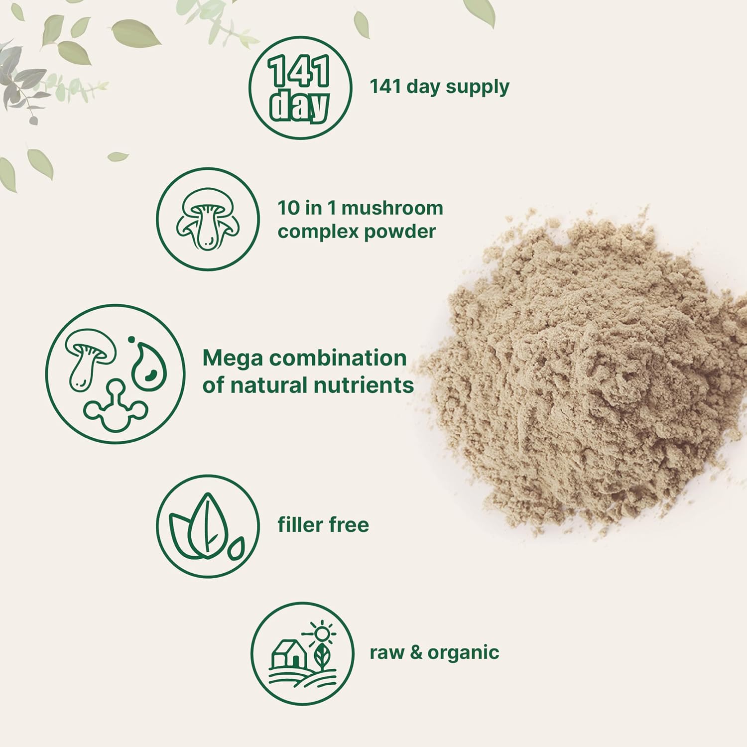Micro Ingredients Organic Mushroom 10-in-1 Blend, 5 oz | Chaga, Lion¡¯s Mane, Cordyceps More | Supports Immune Brain Function | Great for Smoothies Daily Use | Non-GMO, Vegan Friendly