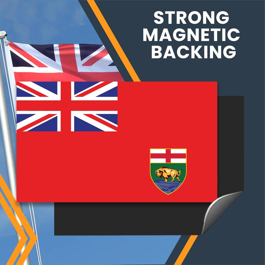 Magne M U Manitob Fla Magnet 4x Inches Flexibl Magneti Decal Heav Dut Magne Viny fo Car Truck SUV Fridge Locker Canadia Provinc Souvenir Mad i USA