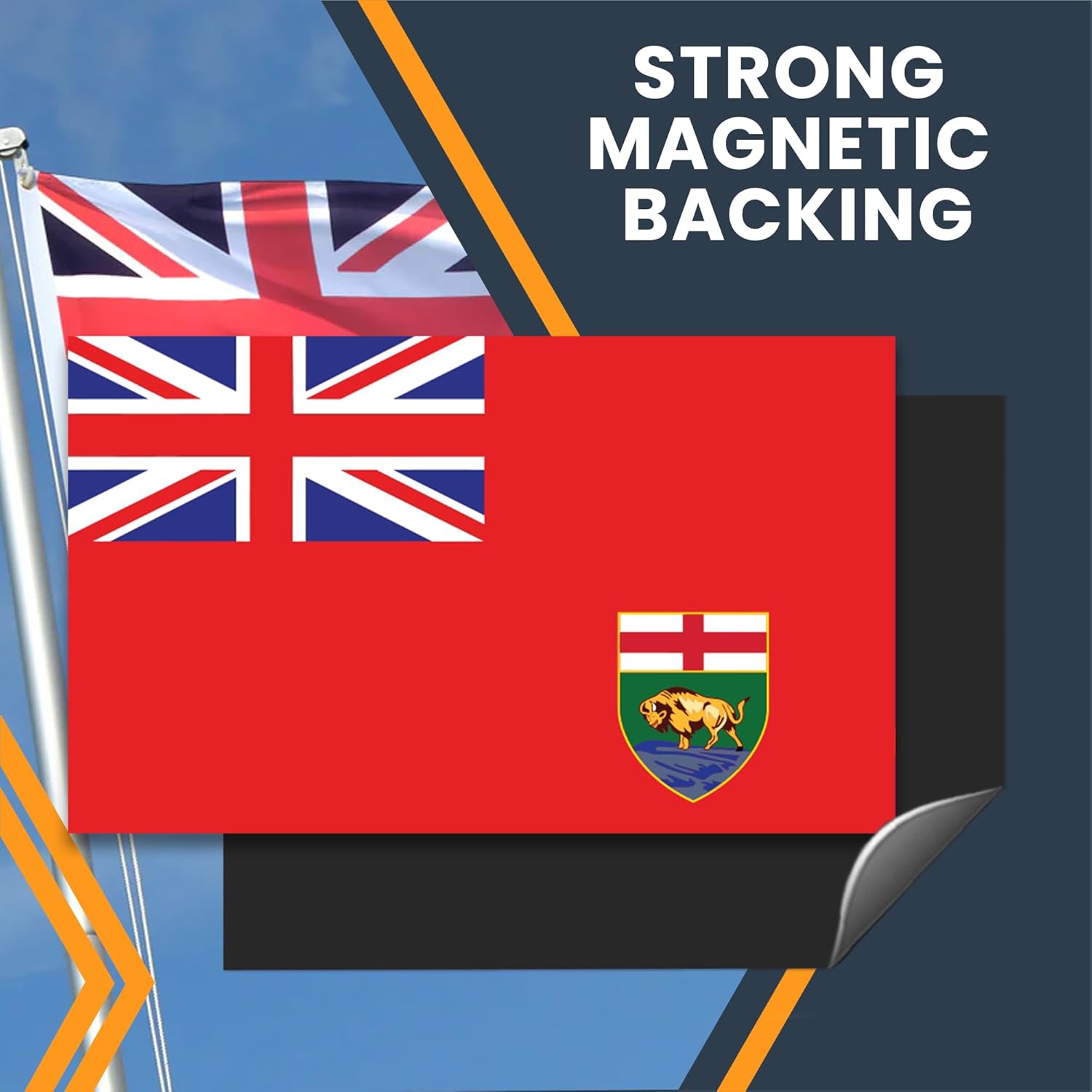 Magne M U Manitob Fla Magnet 4x Inches Flexibl Magneti Decal Heav Dut Magne Viny fo Car Truck SUV Fridge Locker Canadia Provinc Souvenir Mad i USA