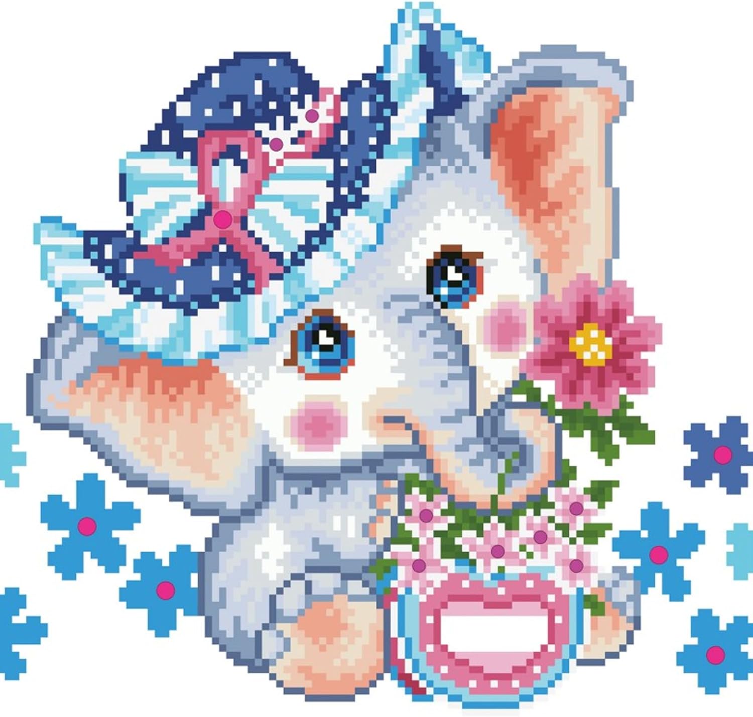DIAMON DOT Hop Elephan Diamon Paintin Kit fo Adult Diamon Ar Kit Relaxin Creativ Craf Ki wit Dot Gem 12inchx12inch