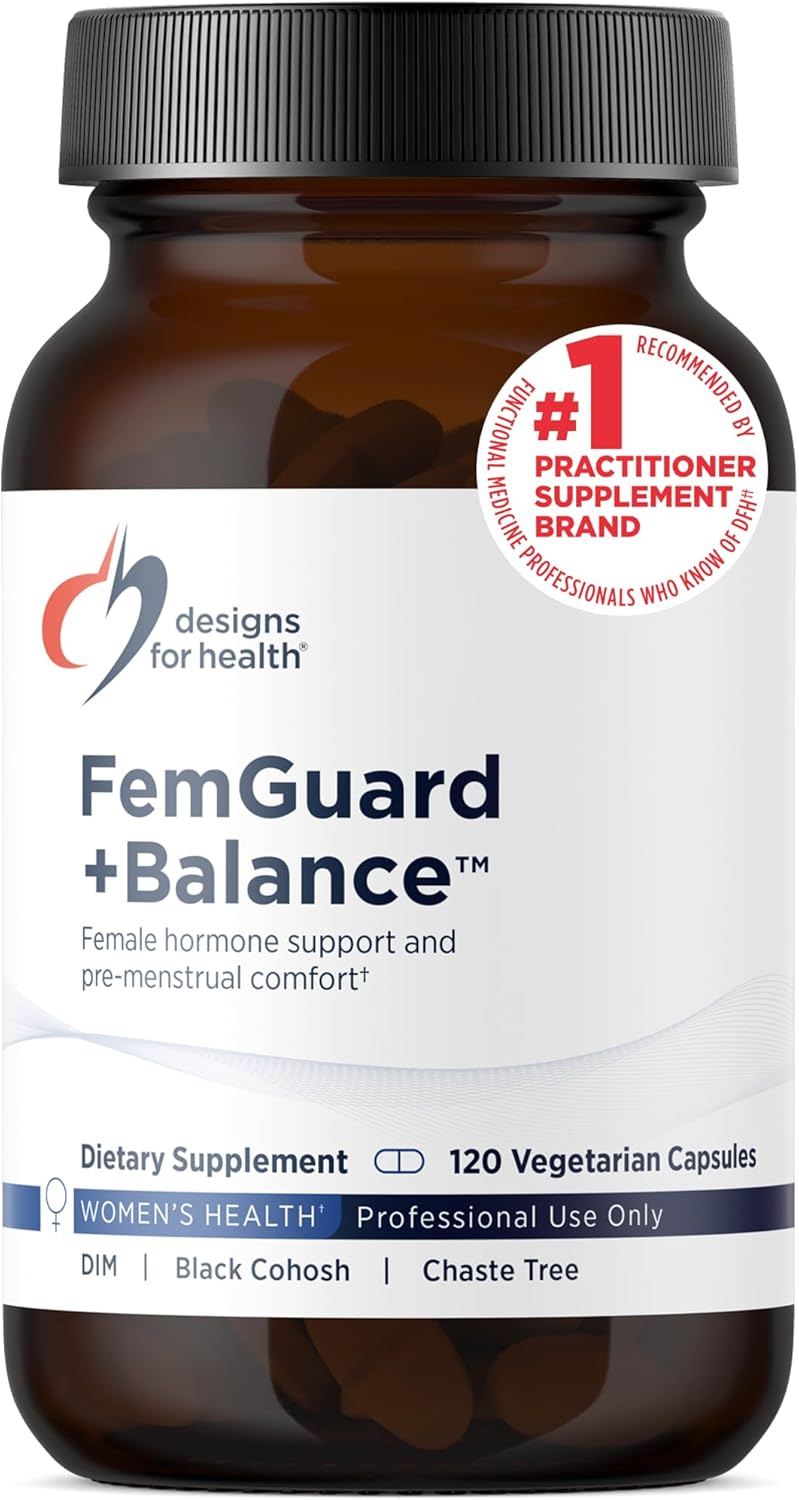Design fo Healt FemGuar Hormon Balanc fo Wome DIM Blac Cohosh Calciu D-Glucarate EGC Gree Te Extrac Chast Tre Supplemen fo Moo Suppor Estroge Metabolis (12 Capsules)