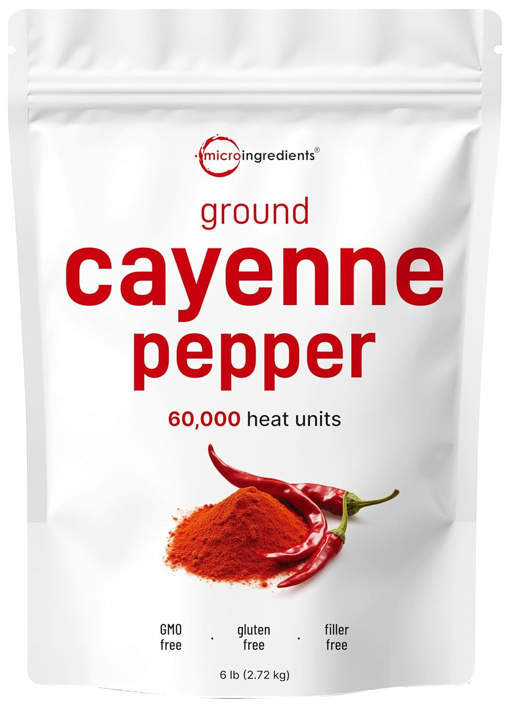 Groun Cayenn Peppe Powder l (60,00 SHU Premiu Sourc Spic Hea wit Natura Bit Grea fo Seasonin Garde Wildlif Contro Additiv Free Non-GMO Bul Supply