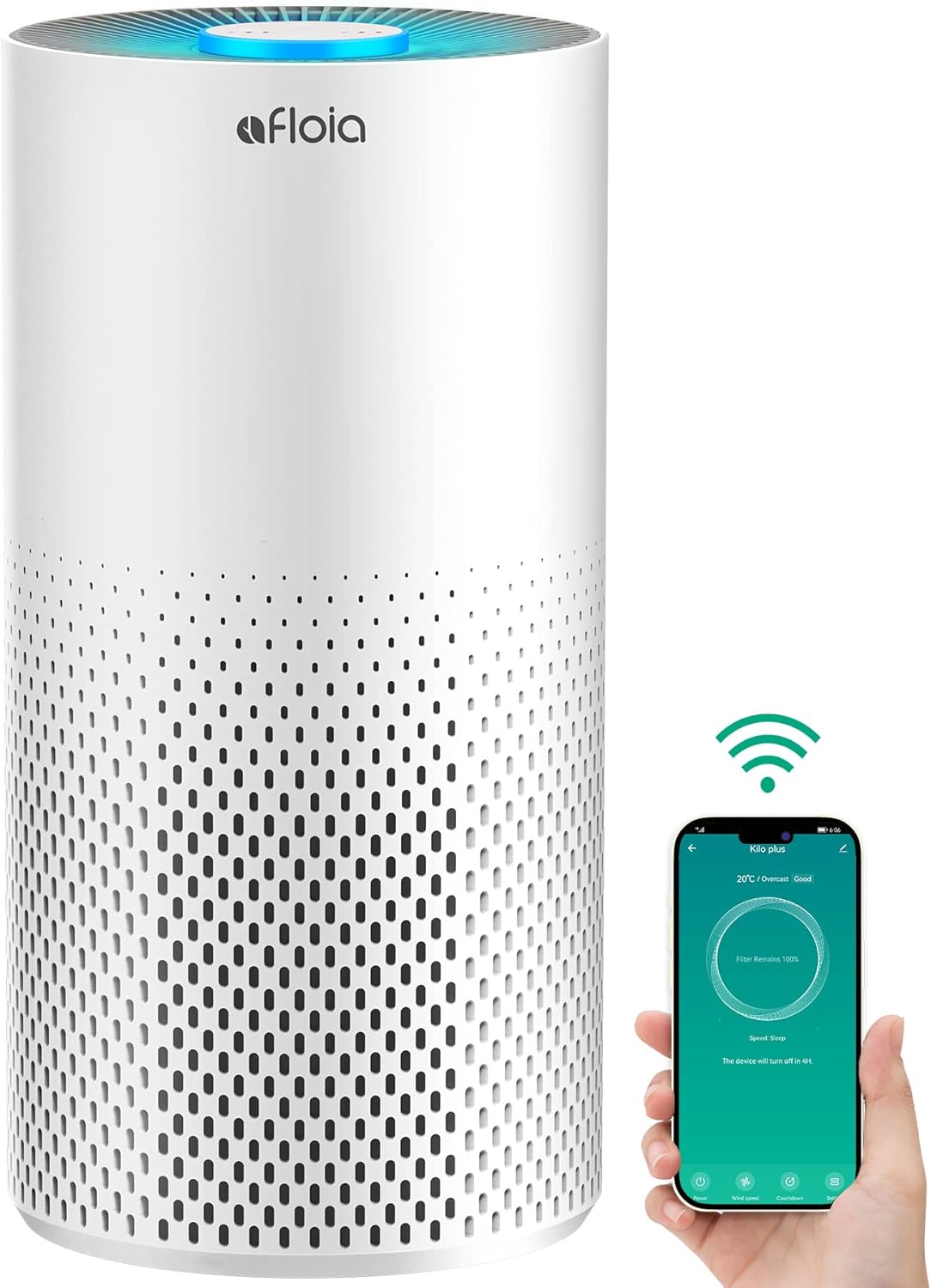 Air Purifiers for Home Bedroom Large Room Up to 1076 Ft2, Smart WiFi Works with Alexa, 3-Stage Filter Cleaner Odor Eliminator, Pet Dander Pollen Allergy Dust Mold Smoke, 22dB, Kiloplus
