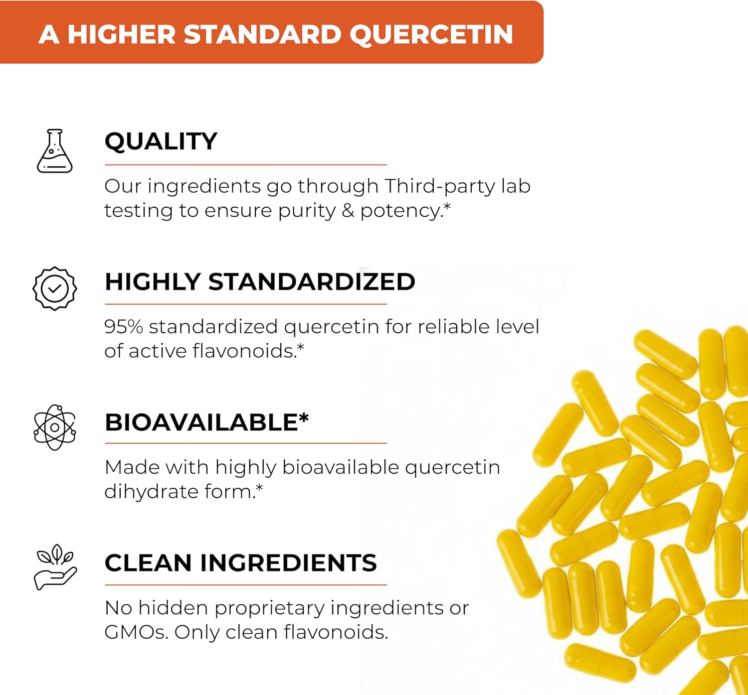 Sandhu's Quercetin Vegetarian Capsules Supplements 120 Count (Pack of 1) | Bioflavonoids for Immune Support Respiratory Health, Seasonal Allergy Support | Quercitin for Men and Women