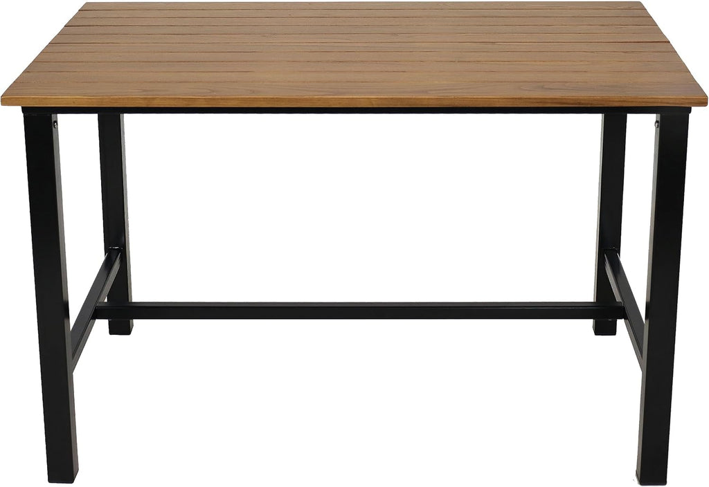 Sunnydaz 4-Perso Soli Woo Rectangl Pati Dinin Tabl fo Indoo o Outdoo Us 47.25inc  31.25inc D