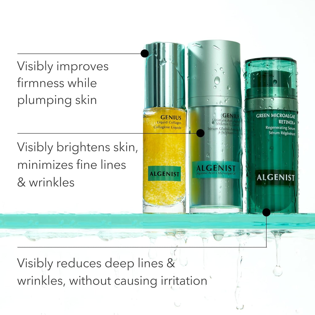 Algenist GENIUS Super Size Liquid Collagen Serum - Firming and Hydrating Face Serum with Collagen + Vitamin E - Helps Visibly Minimize Fine Lines + Wrinkles and Improve Elasticity (2 oz)